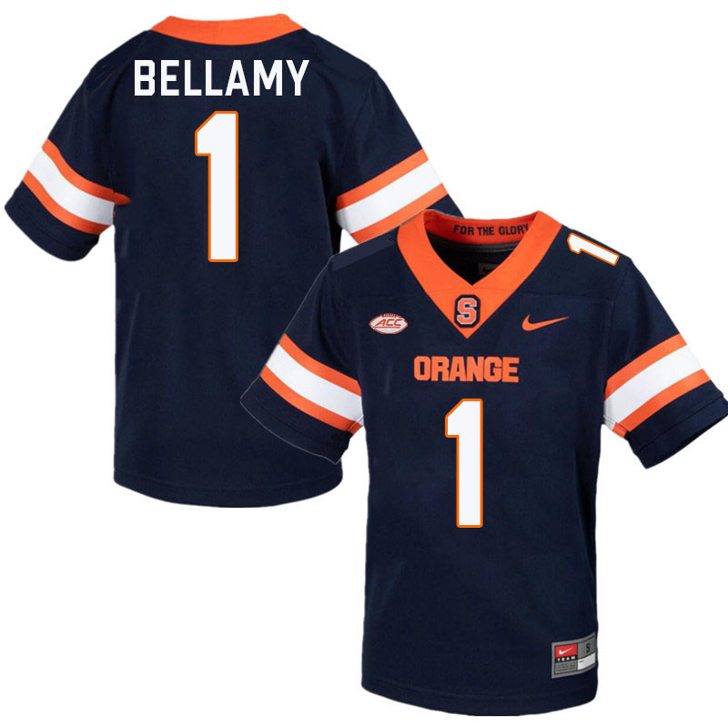 #1 Jayden Bellamy Syracuse Orange Jerseys,Syracuse University Football Uniforms,Apparels-Navy